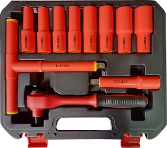 Insulated 1/2" Dr. Reversible Ratchet Set 1000V 11