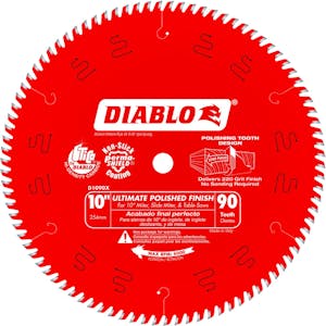 10" X 90 TOOTH ULTIMATE POLISHED FINISH SAW BLADE