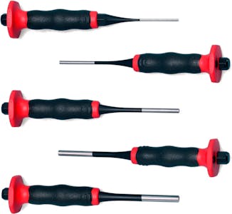 Pin punch set with 2-component handle 5 pieces