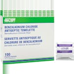 BENZALKONIUM ANTISEPTIC TOWELETTES 100/BOX
