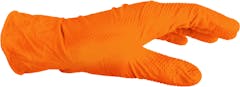 HEAVY WEIGHT TEXTURE ORANGE NITRILE GLOVE M