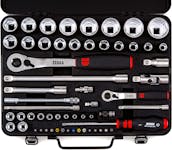 Socket wrench 1/4+1/2 inch assortment 59 pieces
