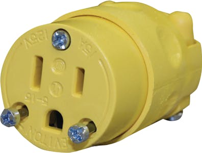 Female Yellow Straight Blade Receptacle NEMA 5-15R 15 A 125