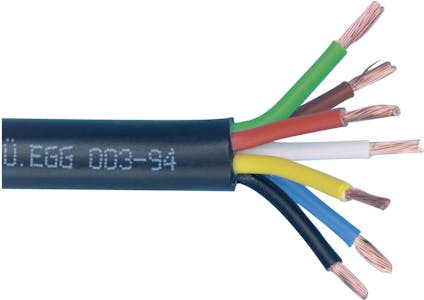 UTILITY TRAILER CABLE 7/14GA GRN BROWN RED WHT YEL BLUE BLK