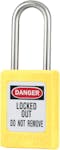 S31 STAINLESS PADLOCK, KEYED DIFFERENT, YELLOW